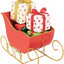 Decoración trineo rojo metal galvanizado navidad rústica hogar