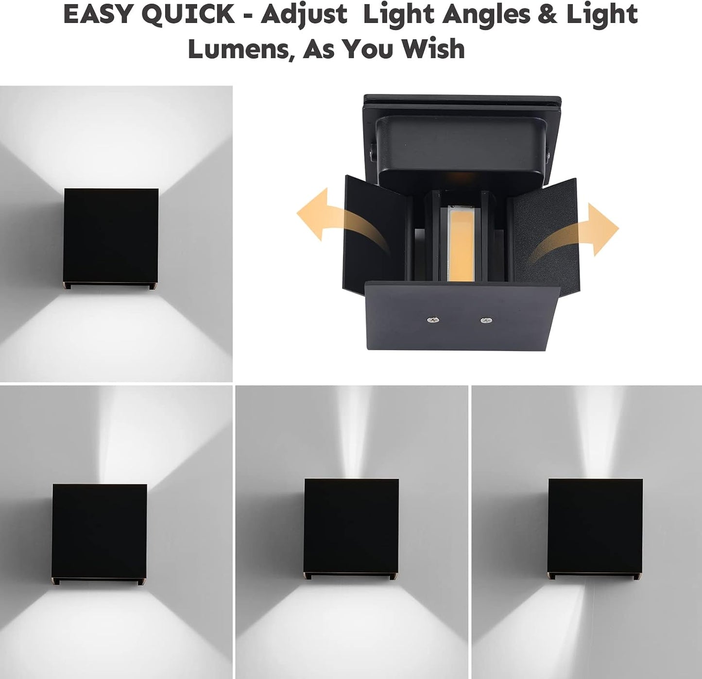 Apliques pared exterior LED 20W luz ajustable impermeable