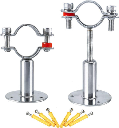 Soporte tubo acero inox ajustable 1.260pulg set 2