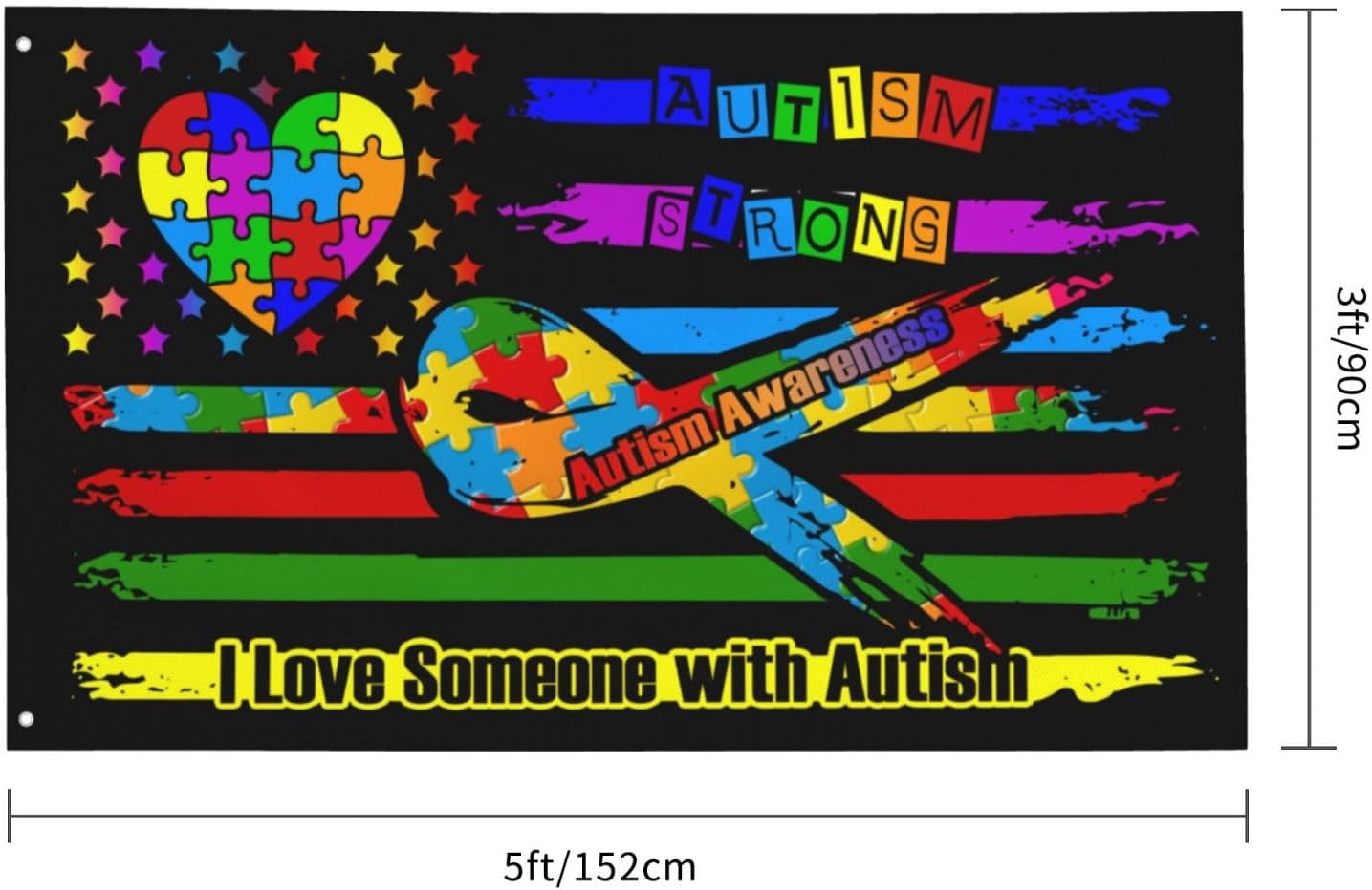 Bandera conciencia autismo 3x5ft hogar jardín