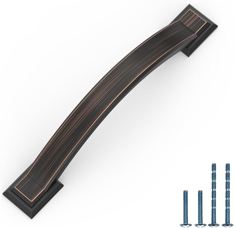 10 Tiradores Gabinete 3.75" Acabado Bronce Aceitado