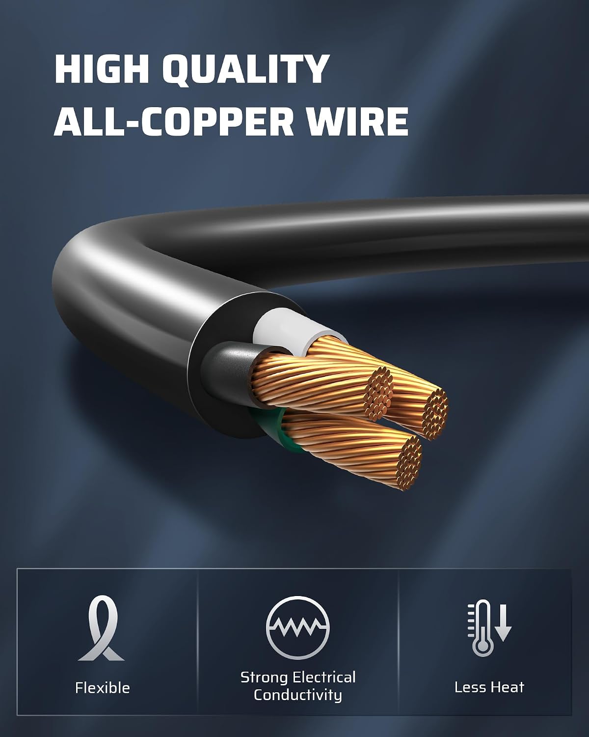 2 Cables Extensión 6ft Impermeables 16AWG SJTW NEMA 5-15P