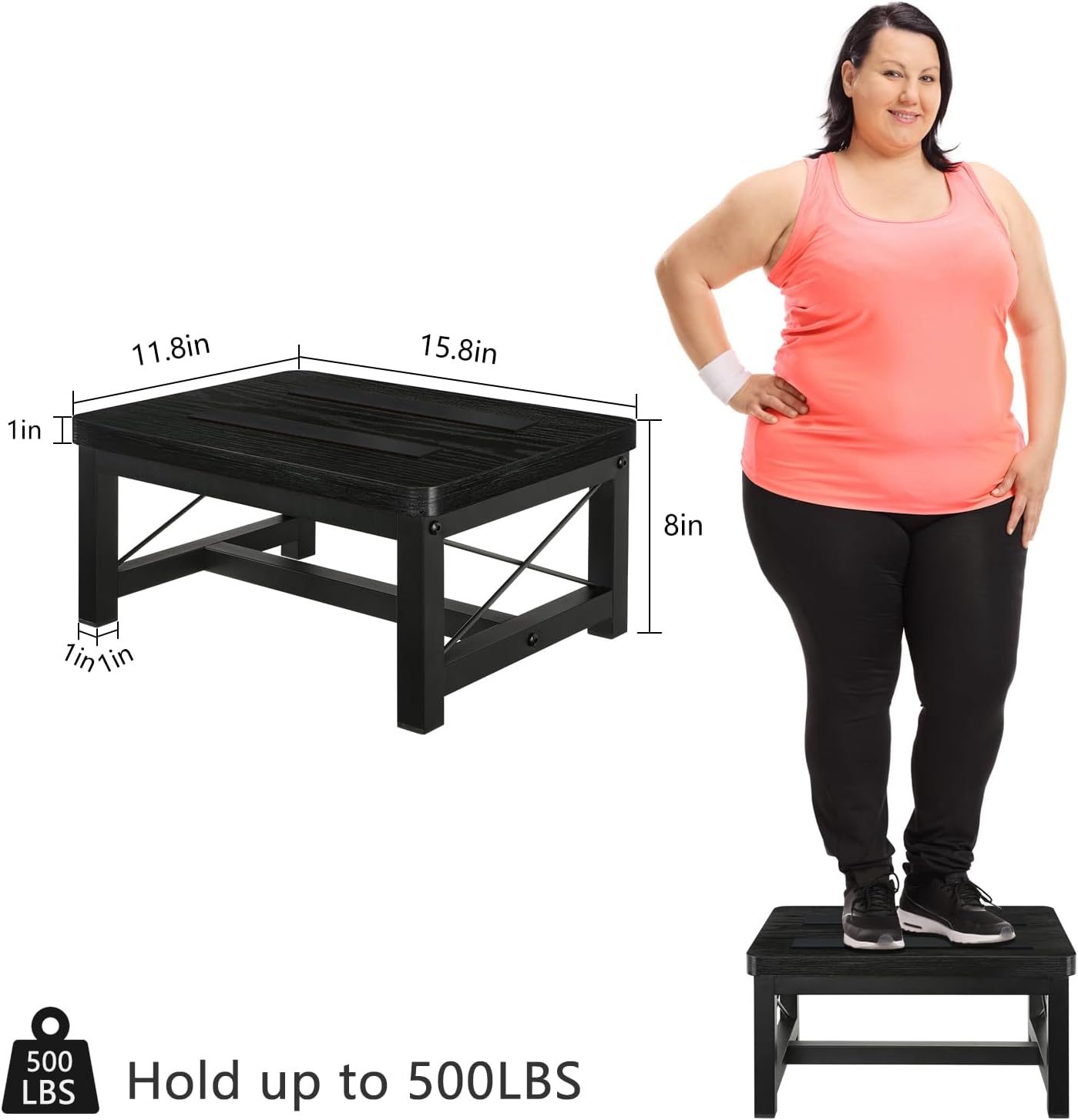 Taburete paso madera ancho para adultos dormitorio cocina