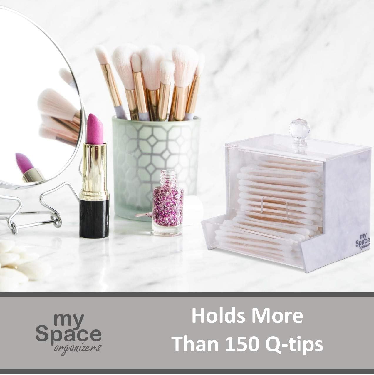 Soporte acrílico para hisopos Qtip baño moderno