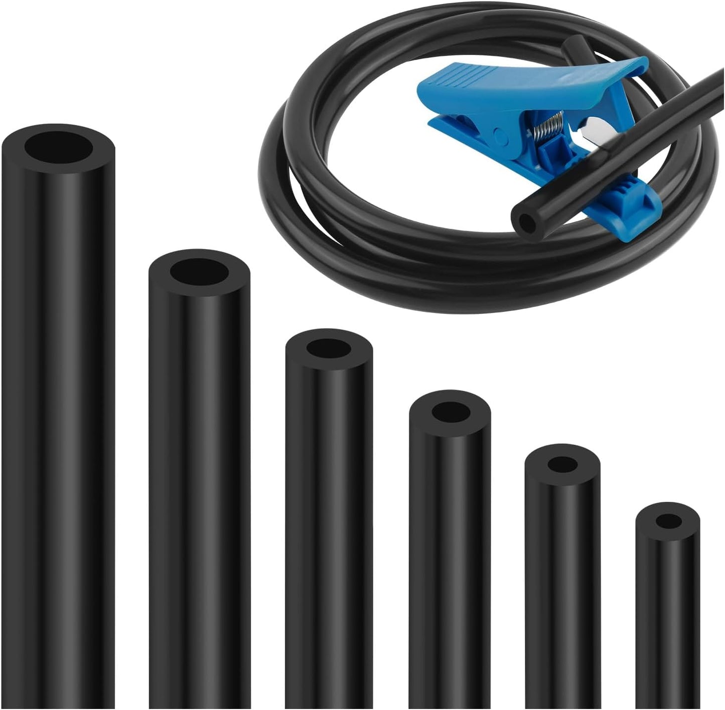Kit mangueras vacío silicona 6 pzas 1/8-3/8 pulg con cortador
