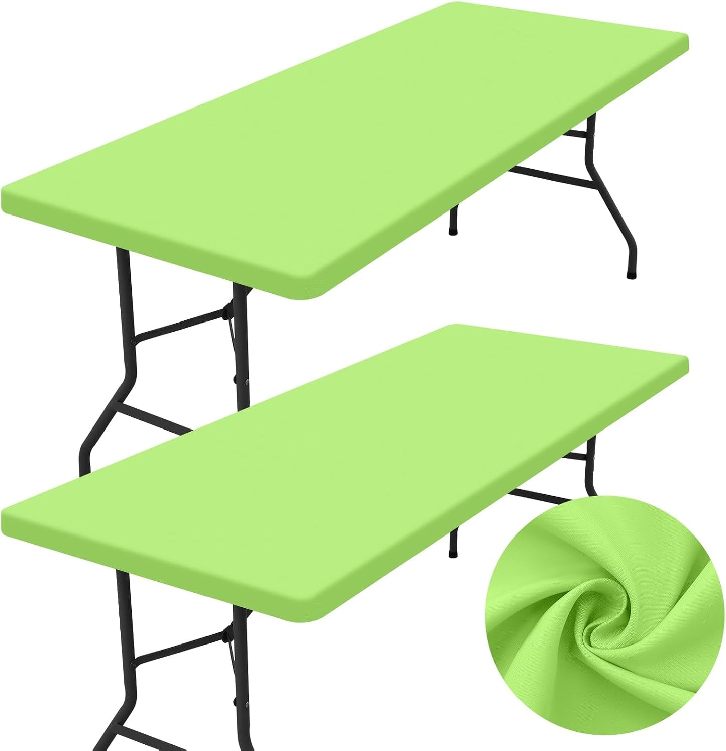 2 Manteles Tela Elástica Mesa Plegable 8ft 30x96 Verde