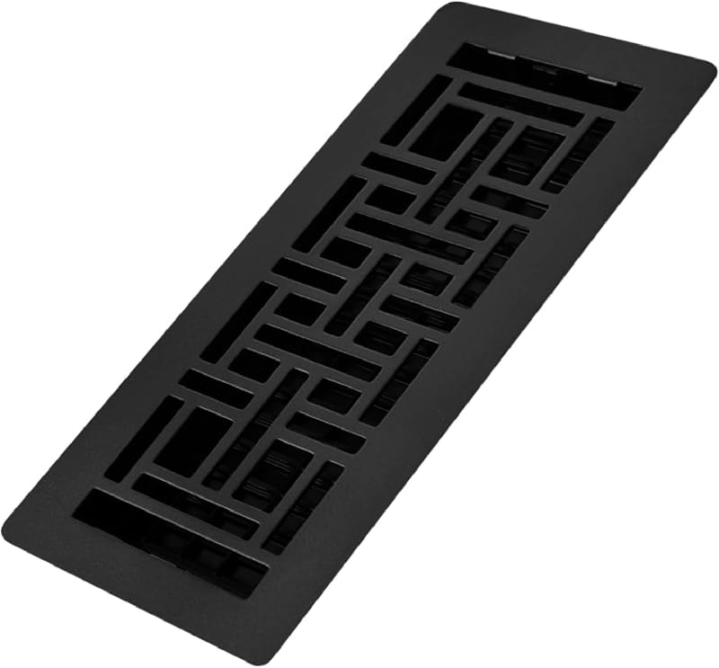 4 Pzas Registro Suelo Oriental 4x12" Acabado Negro