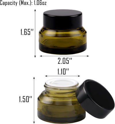 12 Frascos Vidrio Cosméticos Tapas 1oz Contenedor Vacío Verde