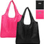 Paquete de 2 bolsas plegables lavables con soporte rosa y negro