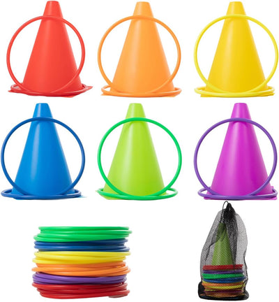 Juego 30 Pzas Carnaval Conos Plástico Lanzamiento Anillos