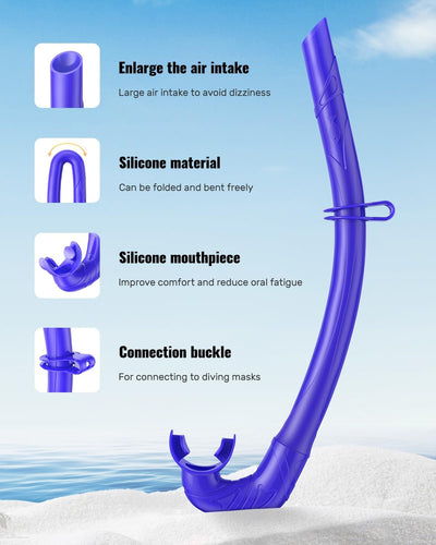 Tubo respirador silicona flexible para buceo