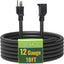 Cable extensión 10ft 12/3 SJTW negro 3 clavijas jardín