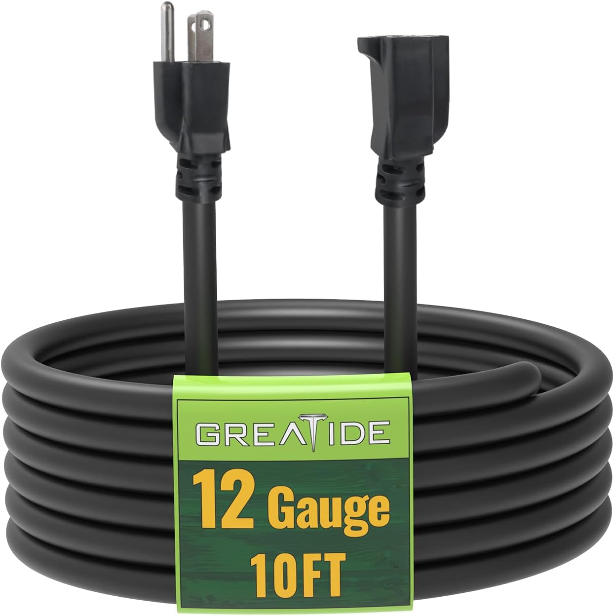 Cable extensión 10ft 12/3 SJTW negro 3 clavijas jardín