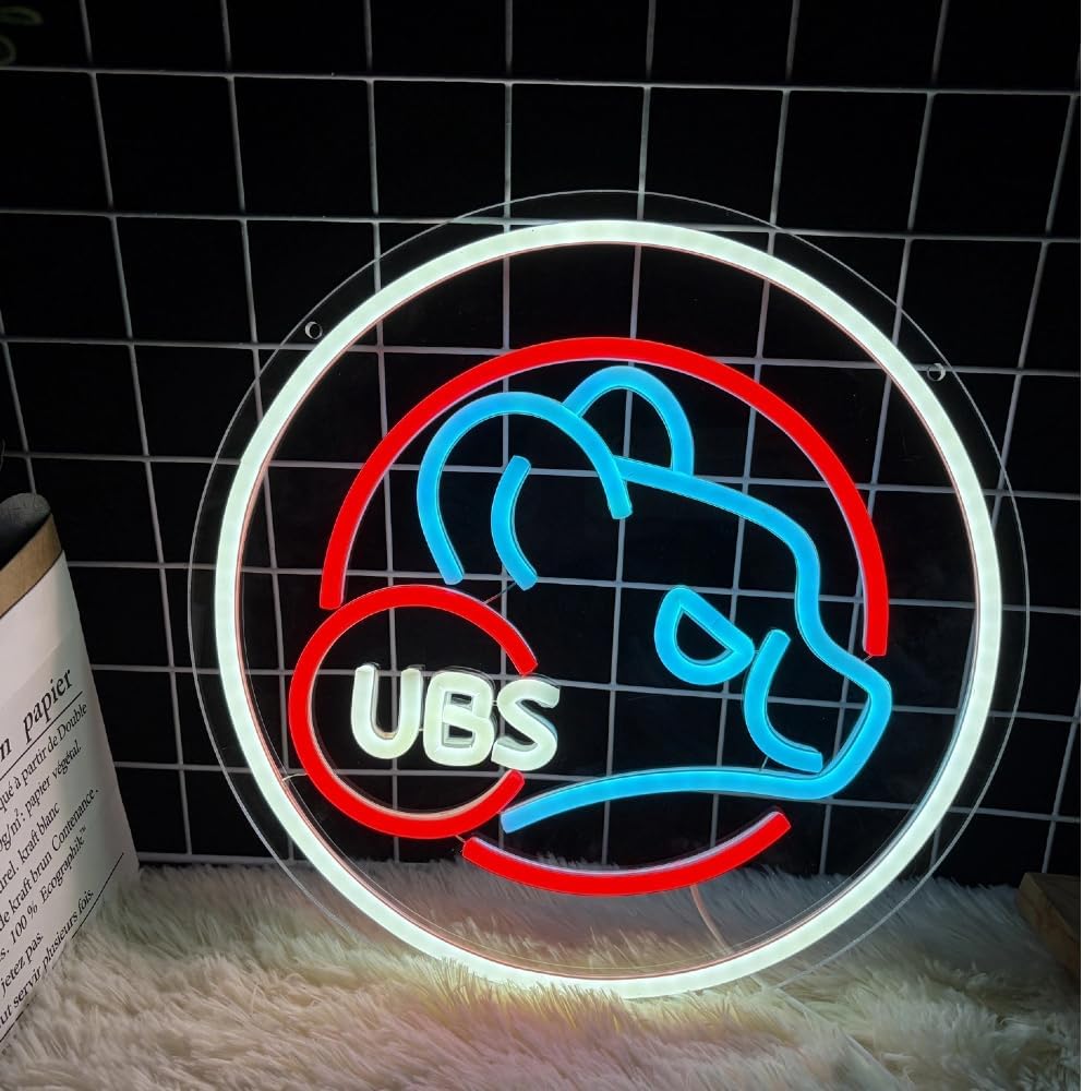 Letrero neón béisbol con luz LED regulable para pared