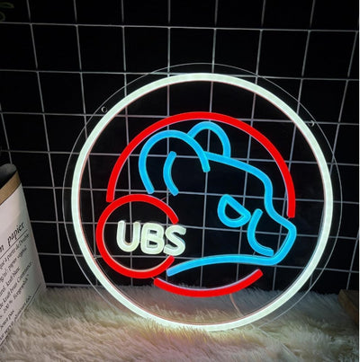 Letrero neón béisbol con luz LED regulable para pared
