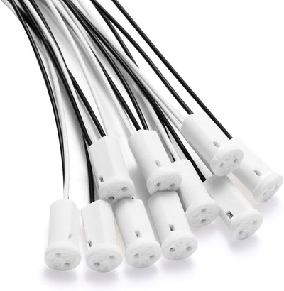 Pack 10 enchufes G4 MR11 adaptador cerámica con cable
