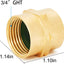 Conector manguera jardín latón 3/4pulg doble hembra GHT