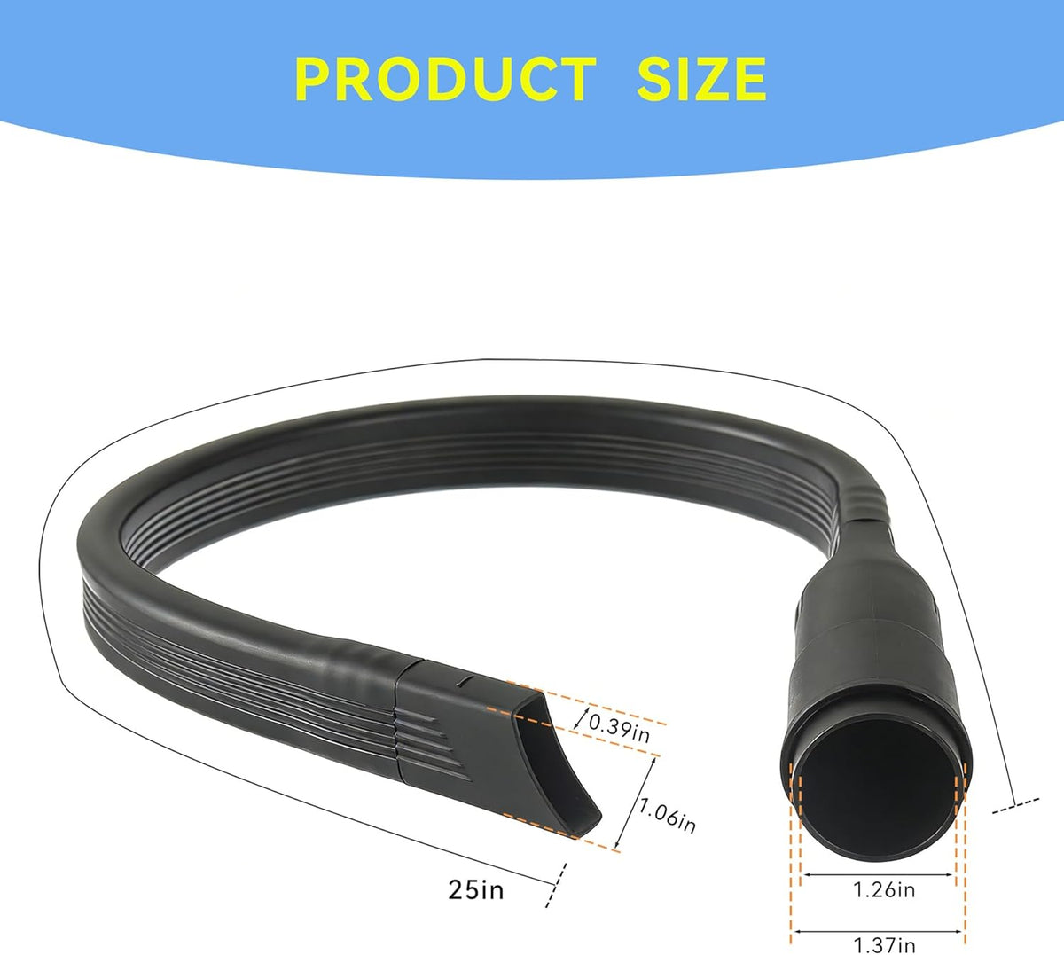 Accesorio flexible para mangueras vacío 1-1/4 a 1-3/8 pulg