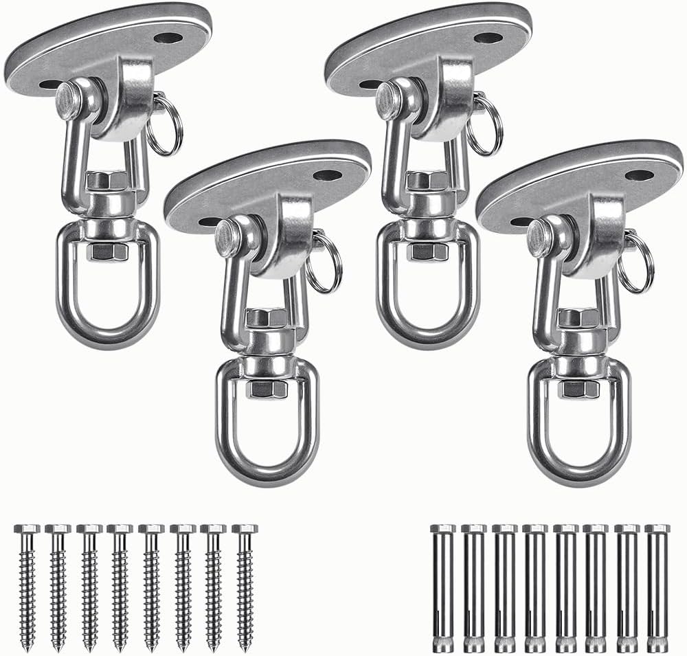 Soportes columpio acero inox giro 360° yoga