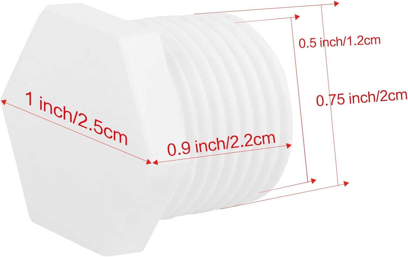 25 Tapones Drenaje 1/2pulg Plástico Blanco RV