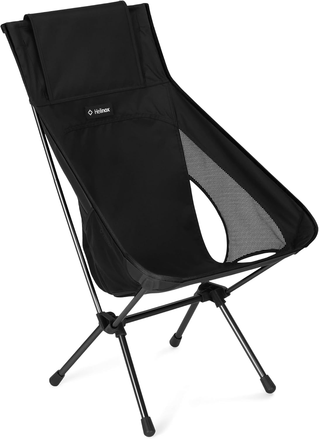 Silla camping alta resistente color negro