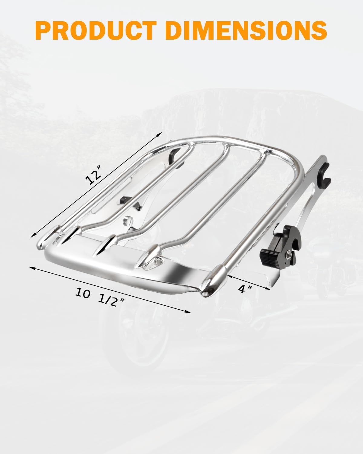 Soporte equipaje 2 pisos ala aire Harley Touring 09-24 cromo