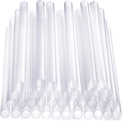 100 Pajitas Jumbo Plástico Transparente para Batidos