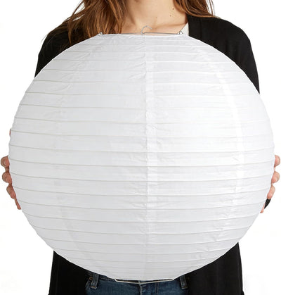 10 Linternas Papel Jumbo 16pulg Bodas Decoración Hogar Blanco