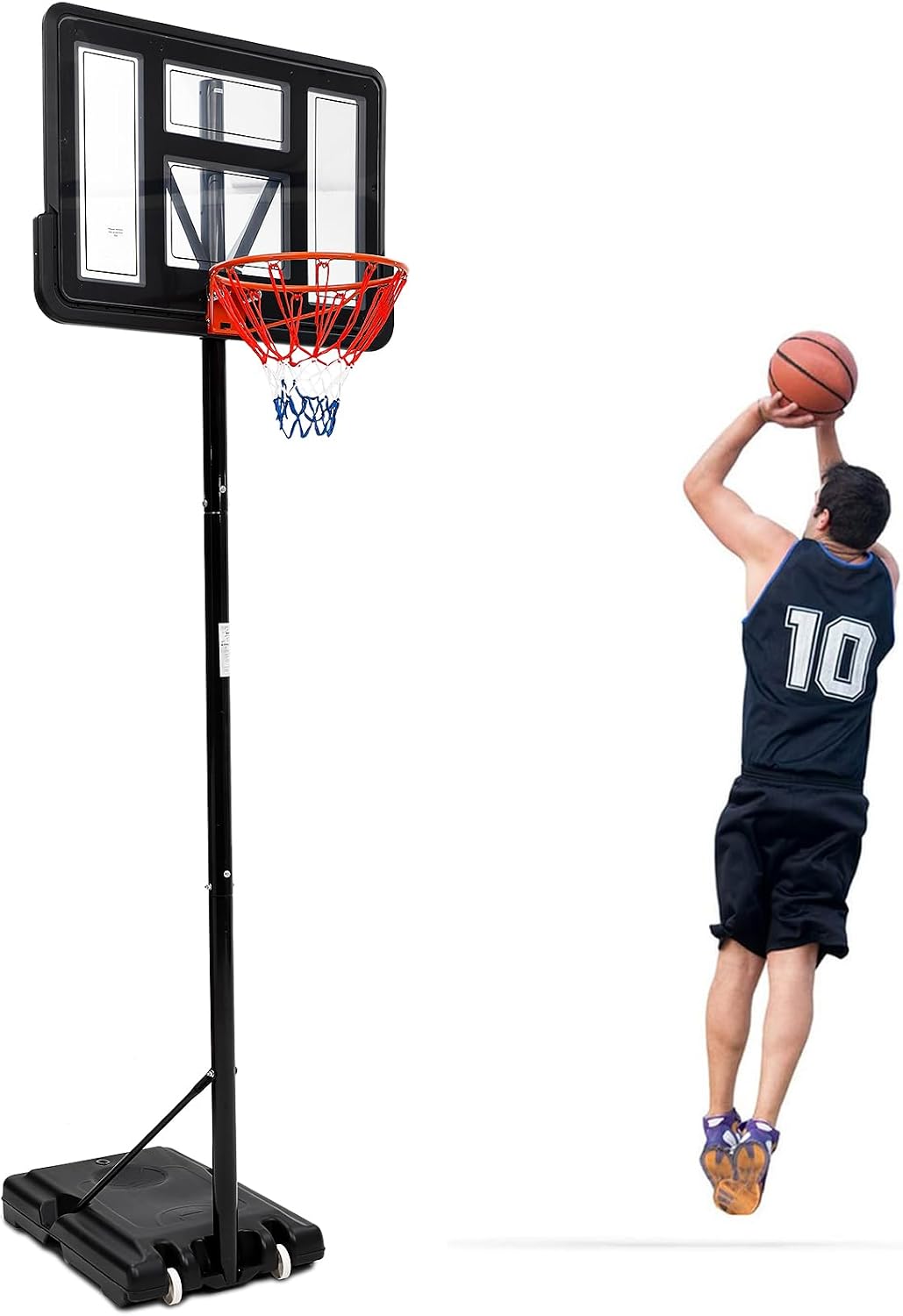 Sistema aro baloncesto portátil 5.2-10pulg polietileno