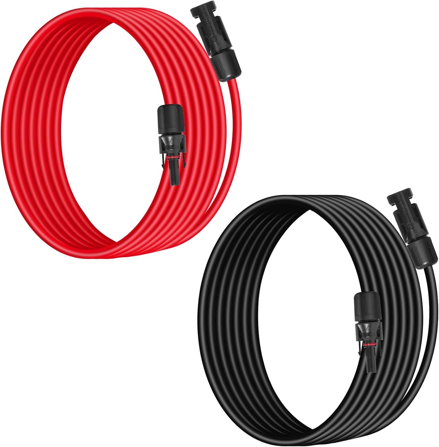 Cable extensión solar 10 AWG 6mm² 6ft negro rojo resistente