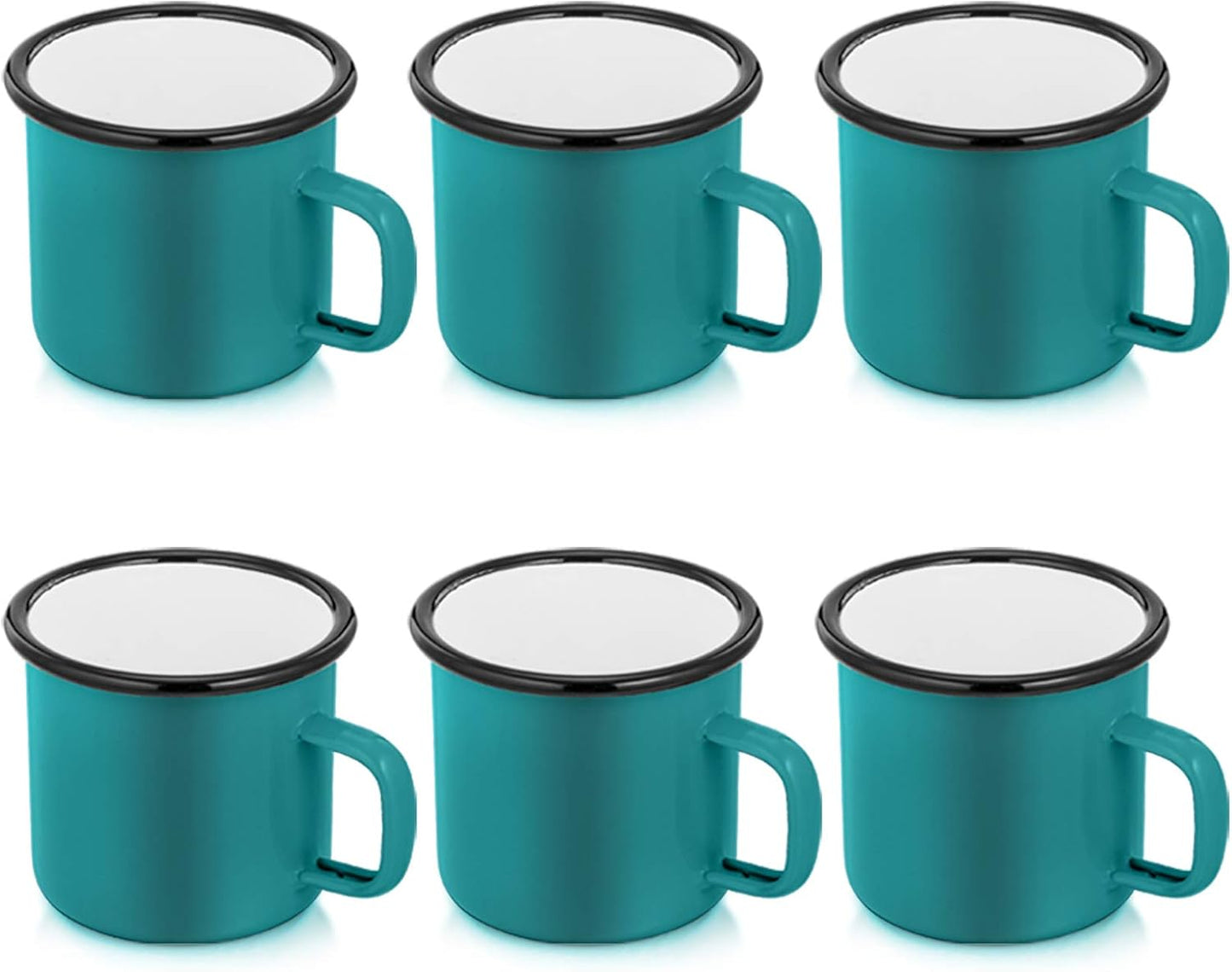 6 Tazas Café Esmaltadas 12oz para Campamento y Picnic