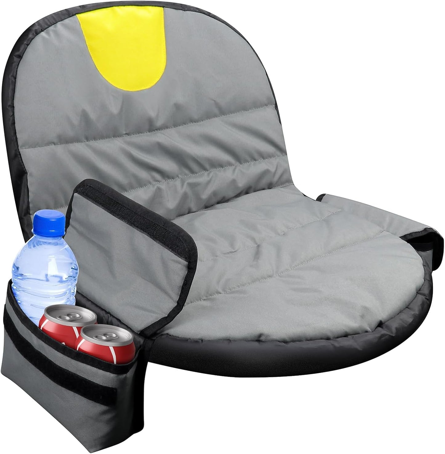 Funda asiento cortacésped tela Oxford 2 bolsas gris amarillo