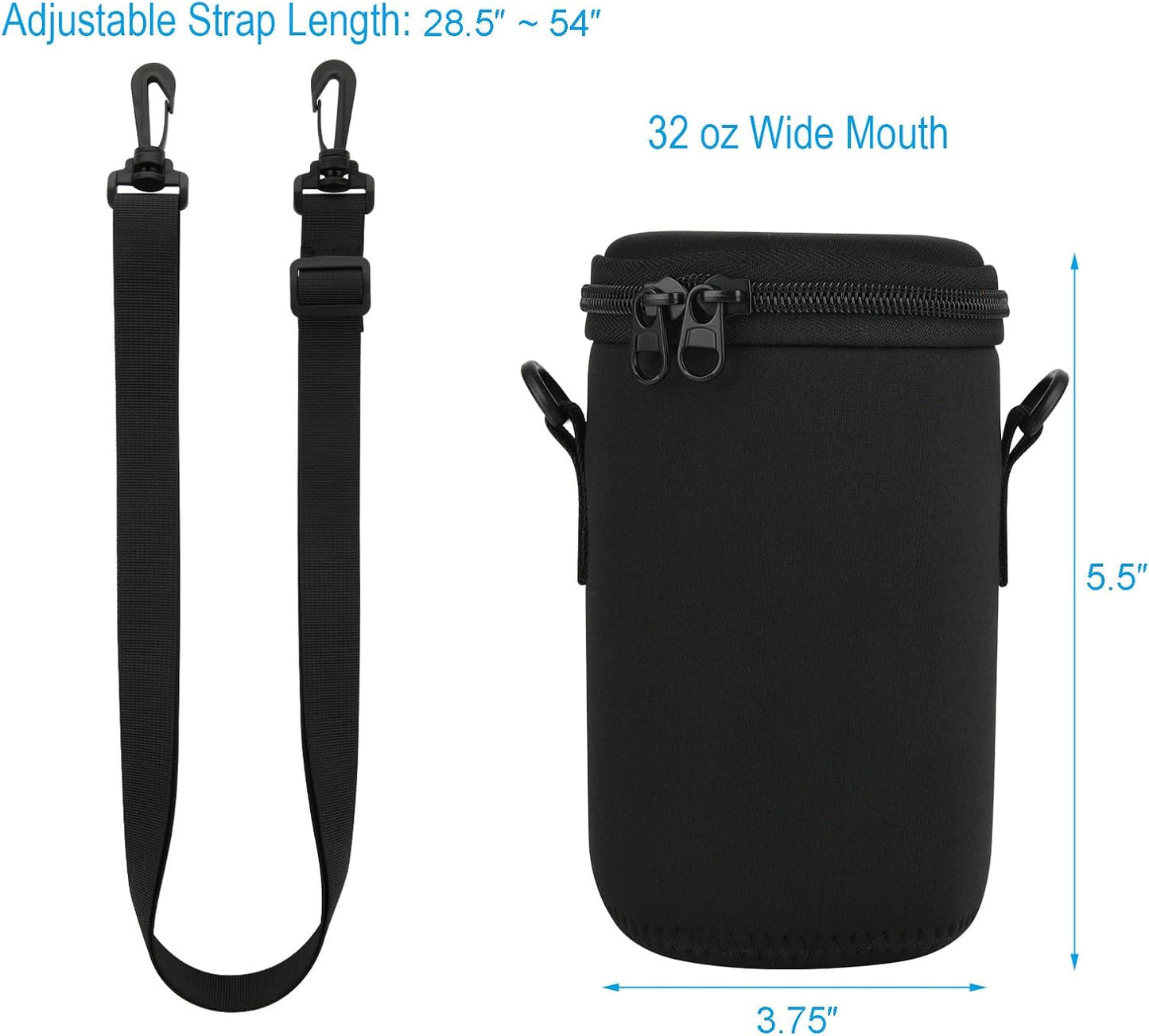 Bolsa térmica neopreno para frascos con correa ajustable