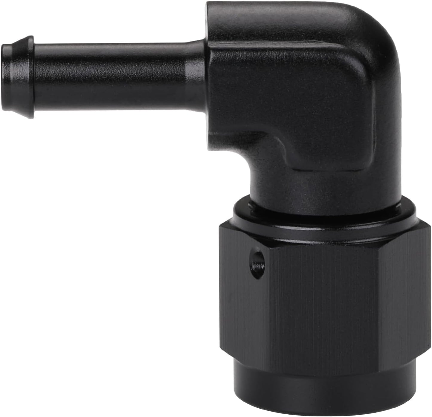 Adaptador manguera 1/4" giratorio aluminio negro