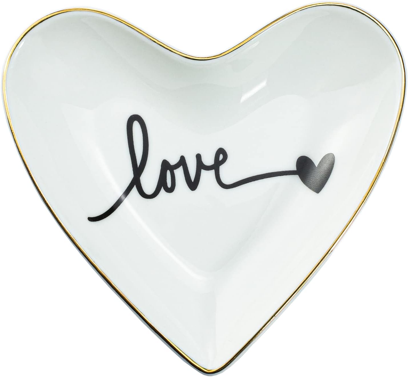 Soporte cerámica forma corazón para anillos y joyas