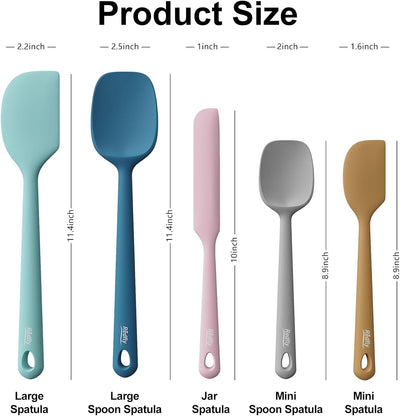 Set 5 Espátulas Silicón Grado Alimenticio Antiadherente