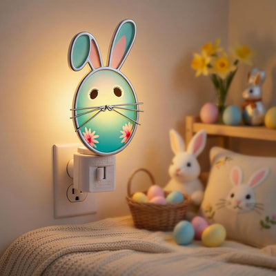 Luz nocturna huevo Pascua enchufable con diseño resina