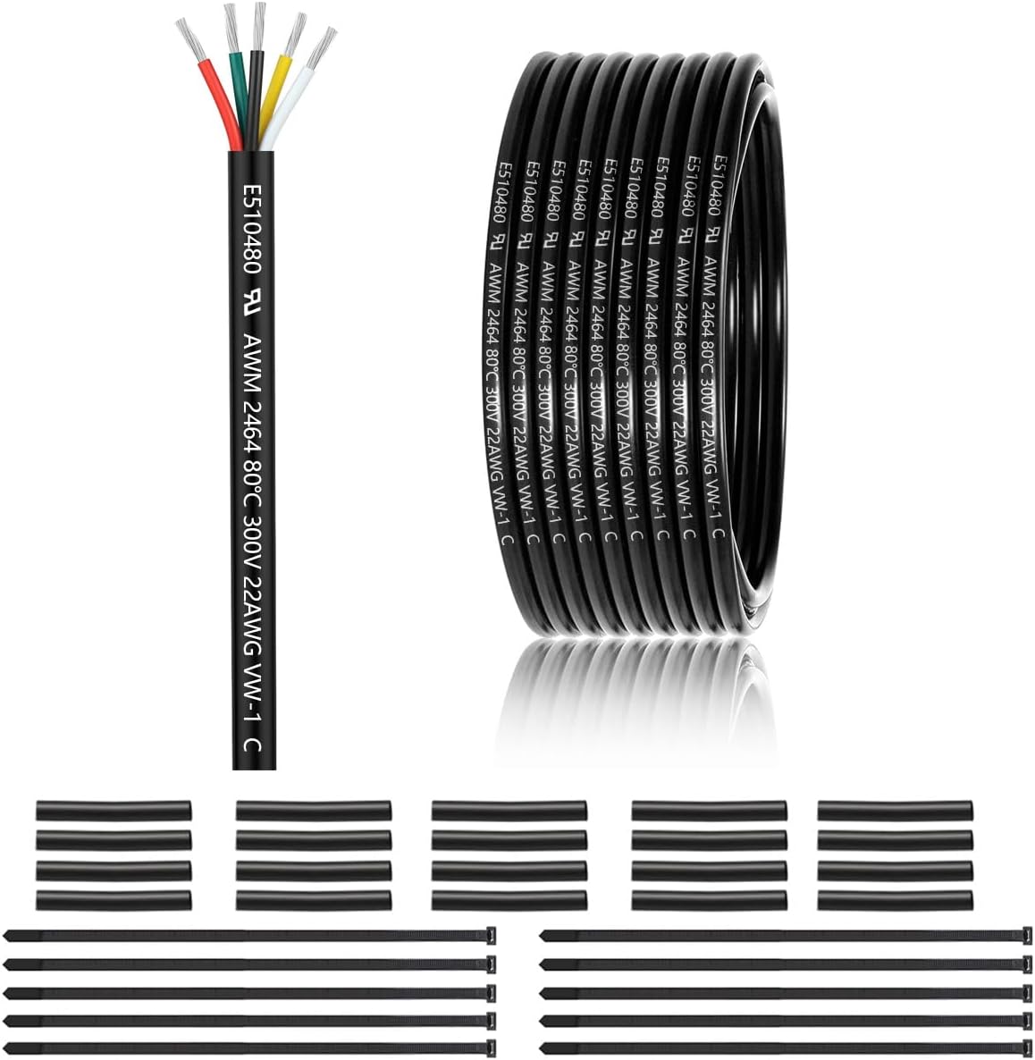 Cable eléctrico 22/5 conductores 50ft para iluminación LED