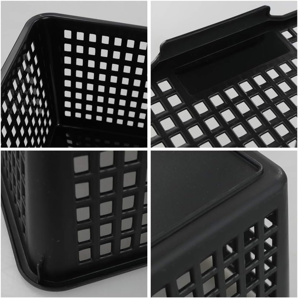 3 Pzas Contenedor Plástico para Almacenar Negro