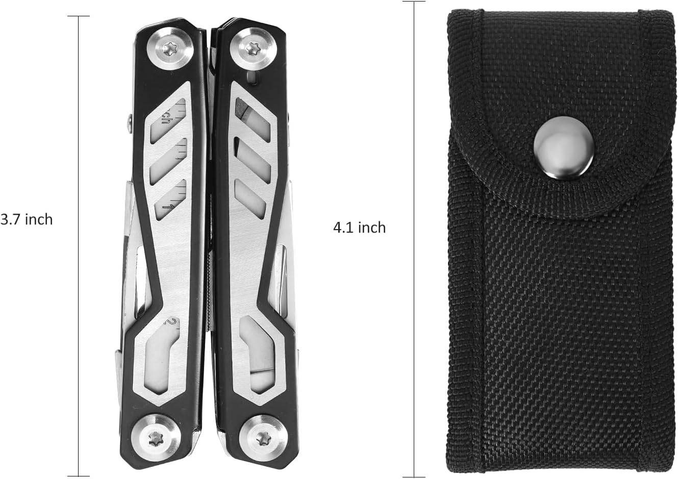 Multiherramienta 16en1 compacta mango negro agarre alto EDC