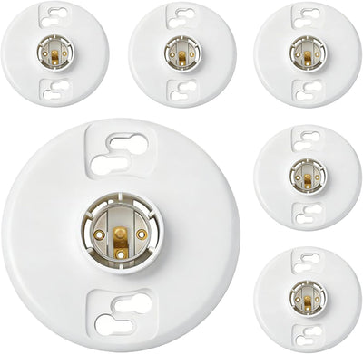 Soporte lámpara plástico base media 6uds enchufe E26 comp UL