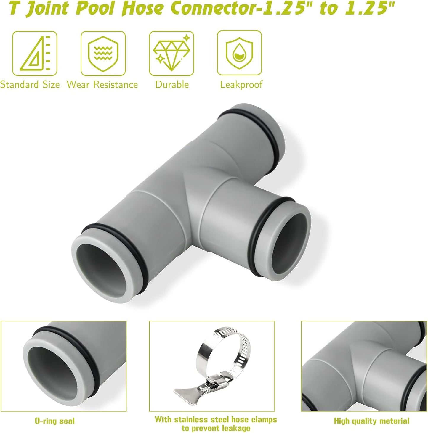 Conector T manguera piscina filtro 1.25"