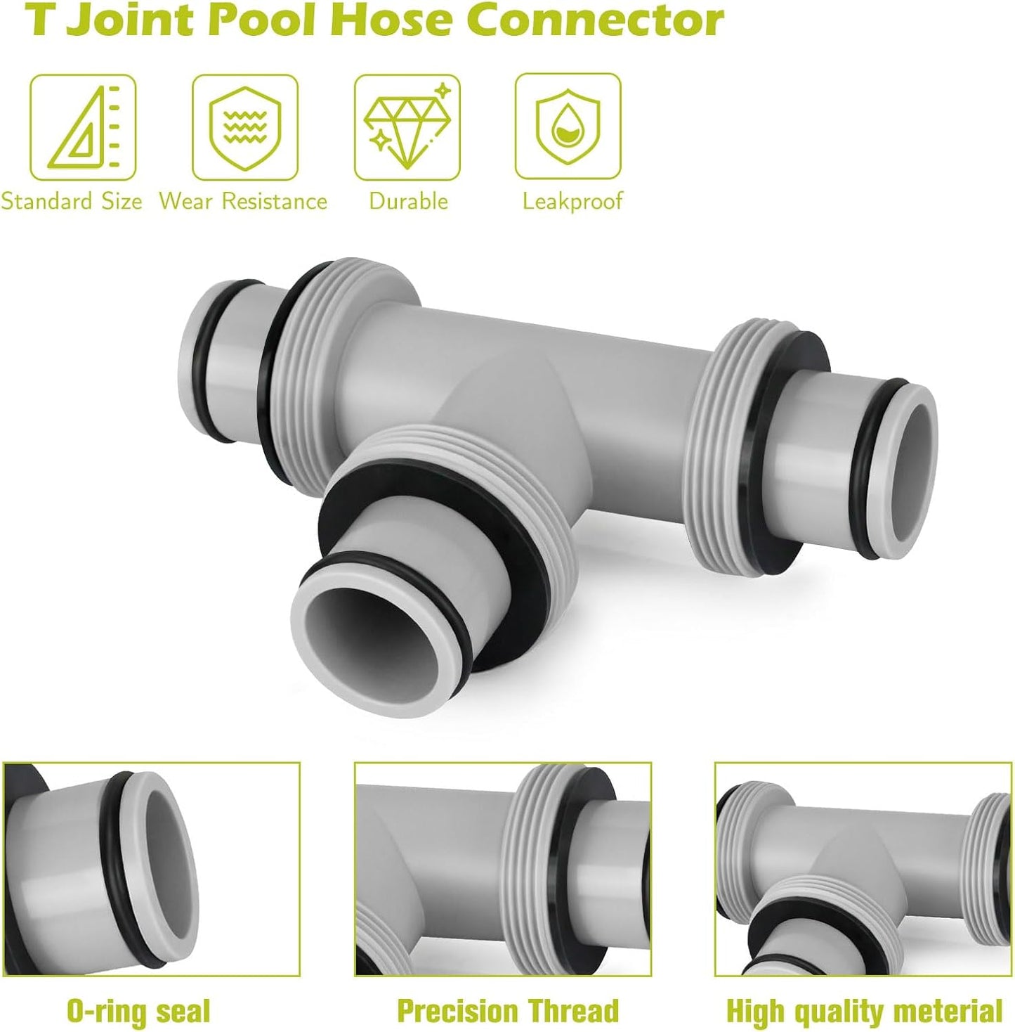 Conector manguera piscina T 1.5ft 3 interfaces