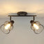 Luminaria riel cocina 2 luces E26 negra para techo