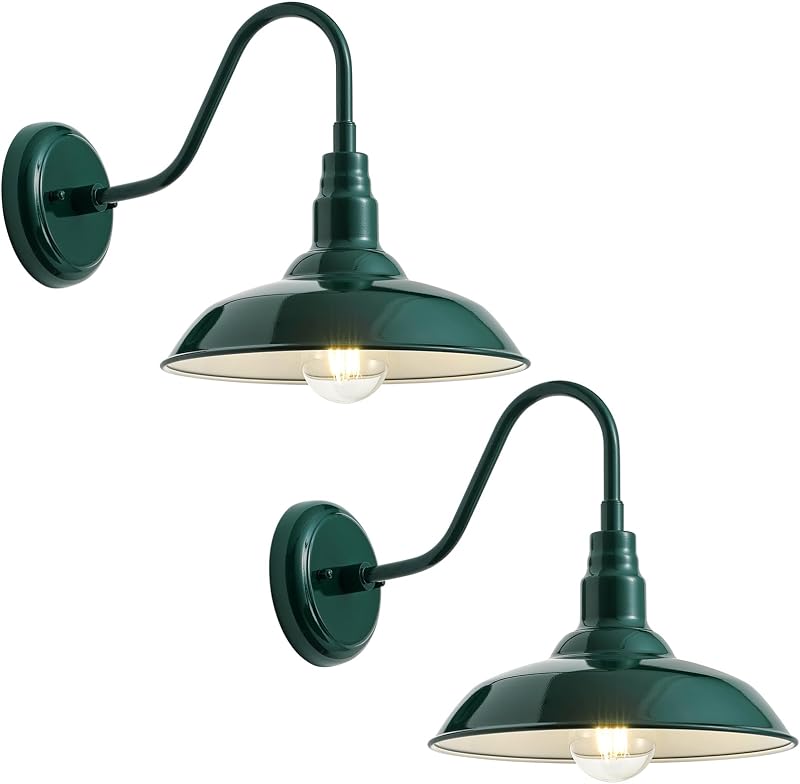Luz cuello cisne 10" exterior blanco con cúpula