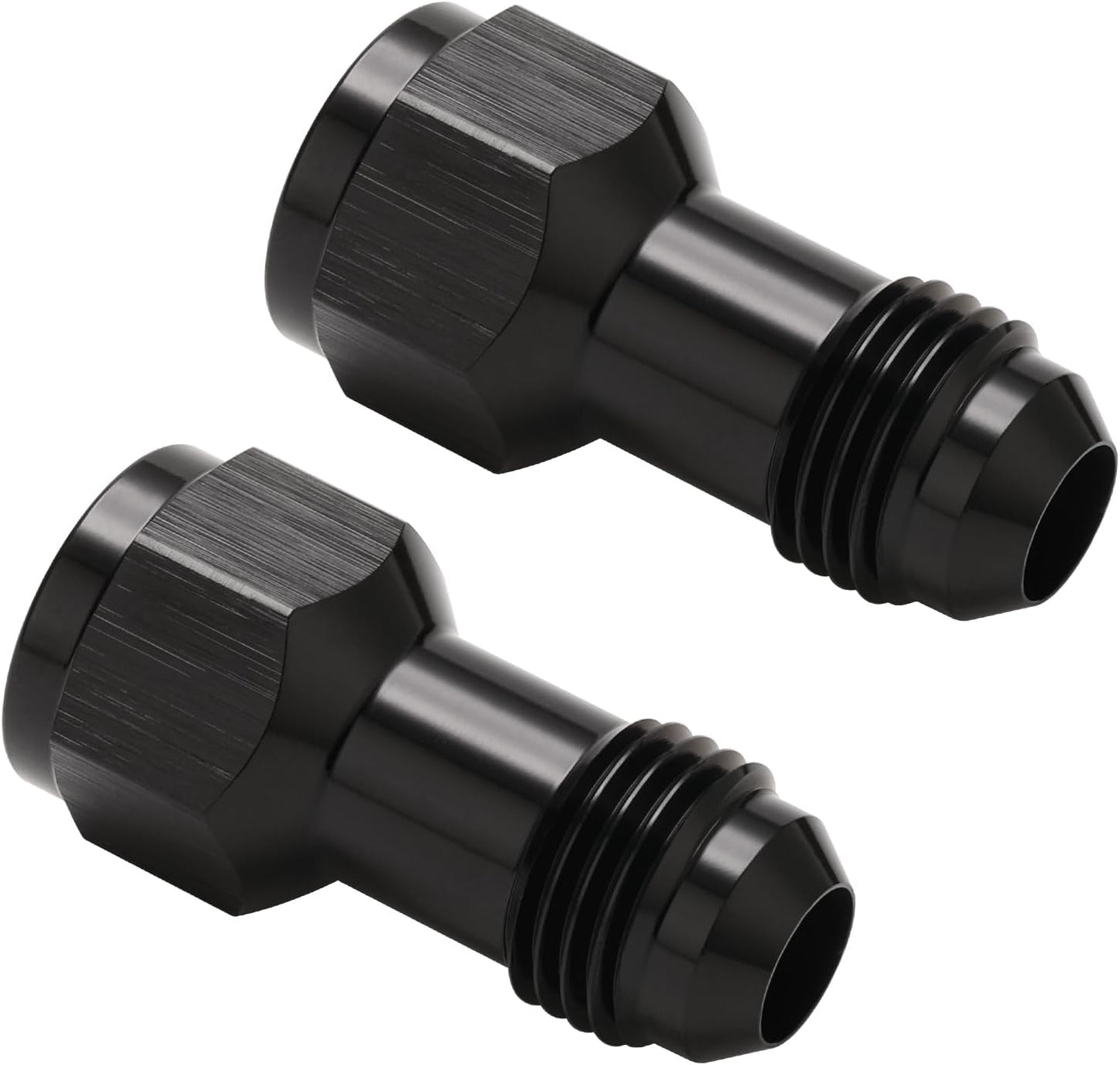 Adaptador 6AN acampanada aluminio negro 2 pzas