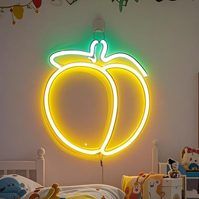 Letrero neón melocotón LED para niños habitación regalo