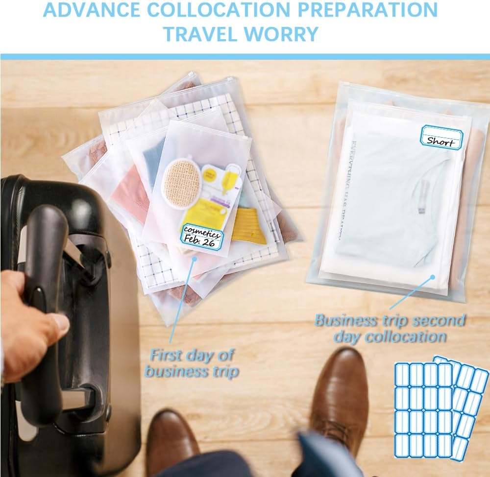 30 Bolsas Almacenamiento Viaje Reutiliz. con Cremallera