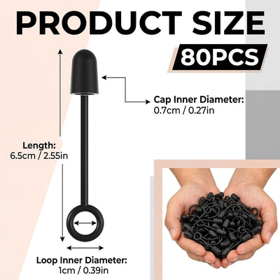 Paquete de 80 tapas de silicona para verter licor con bucle, ajuste universal para botellas de vino y aceite
