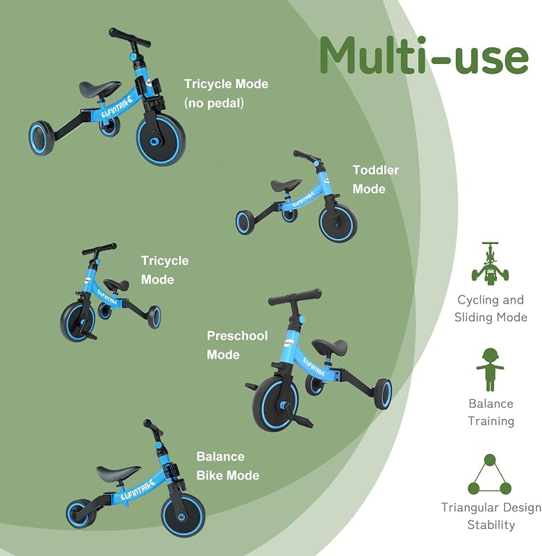 Bicicleta 5en1 para niños 1-4 años pedales extraibles